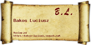 Bakos Luciusz névjegykártya